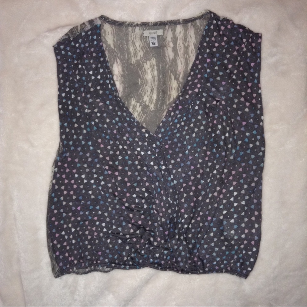 Urban Outfitters Ecoté Abstract Surplice Crop Top